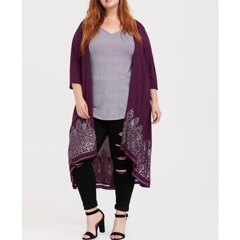 New Torrid Crepe Kimono Duster 1/2